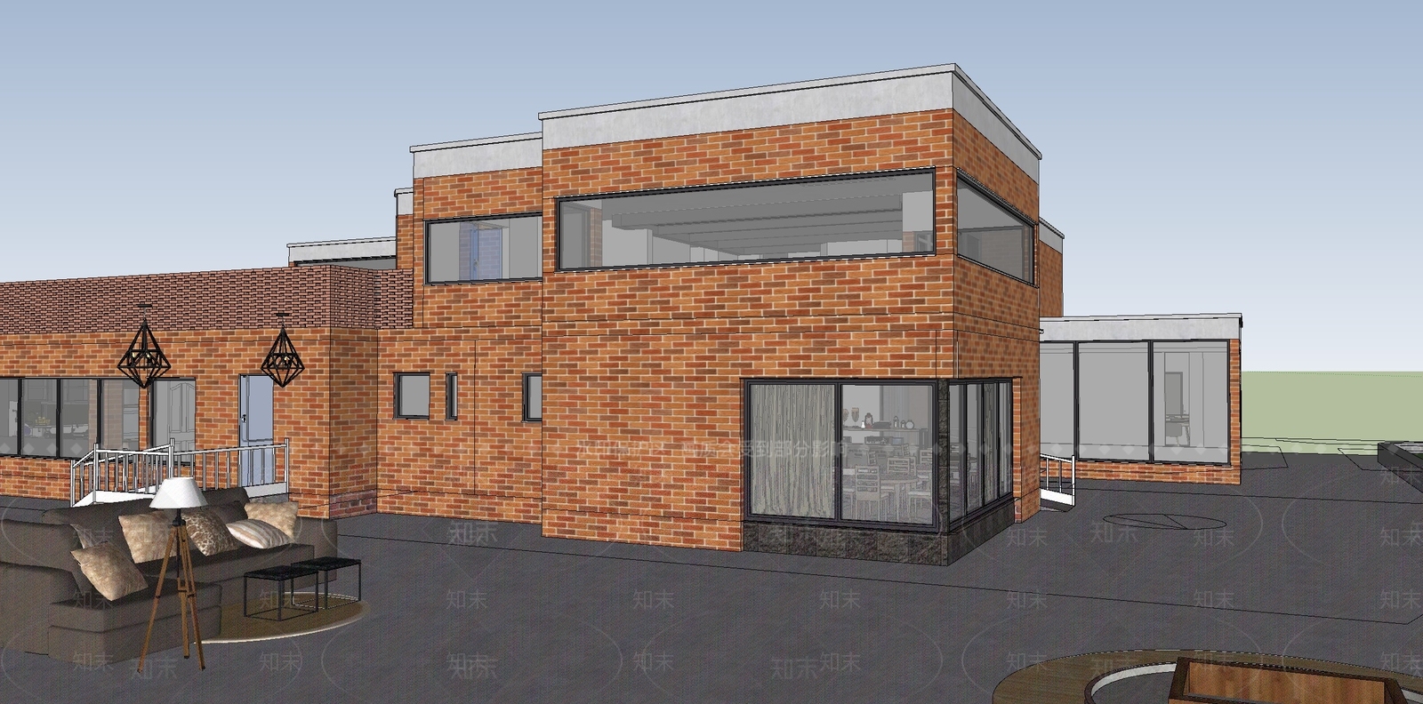 现代医疗建筑SU模型下载【ID:1106688243】