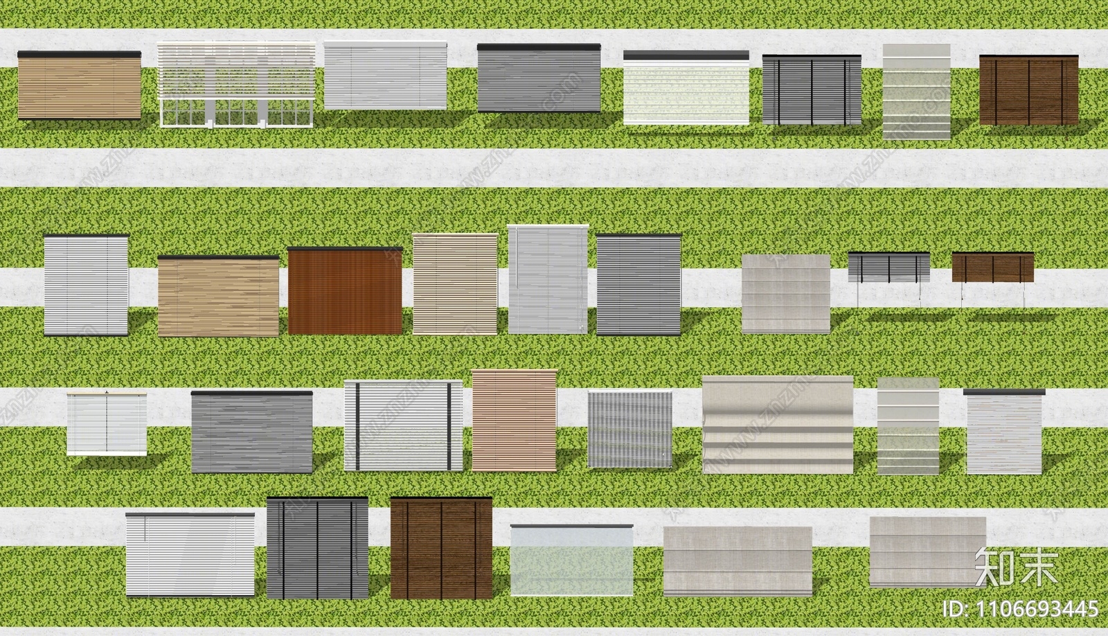 现代百叶帘SU模型下载【ID:1106693445】