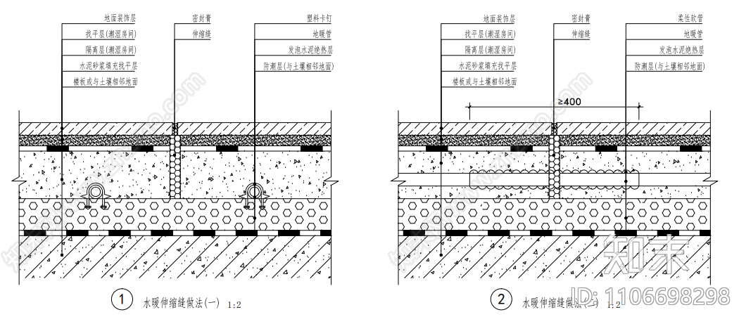 地暖做法节点大样图施工图下载【ID:1106698298】