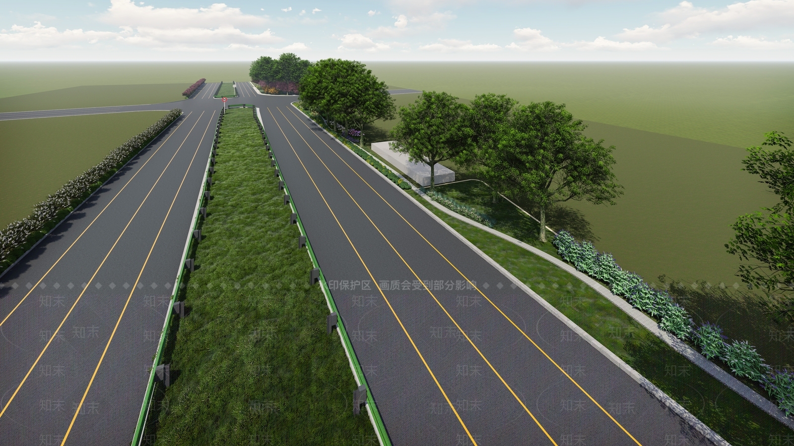 现代高速公路SU模型下载【ID:1106907257】