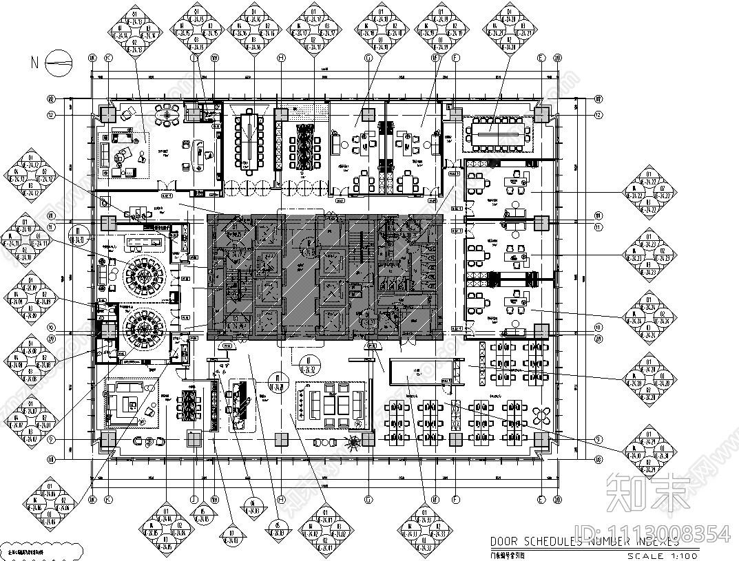 办公楼室内装饰施工图施工图下载【ID:1113008354】