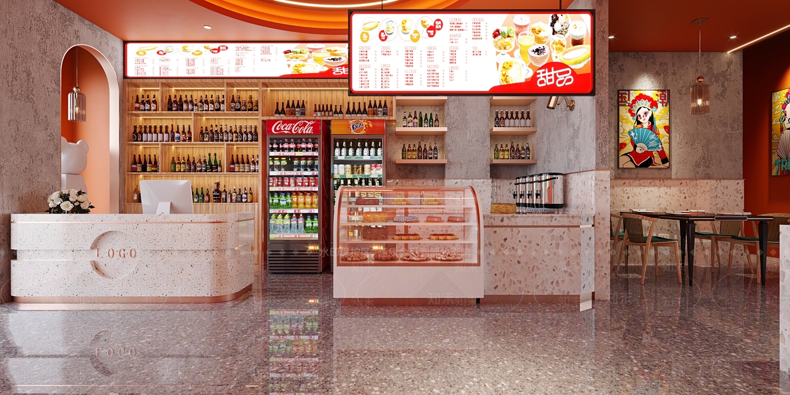 现代网红火锅店3D模型下载【ID:1106706535】