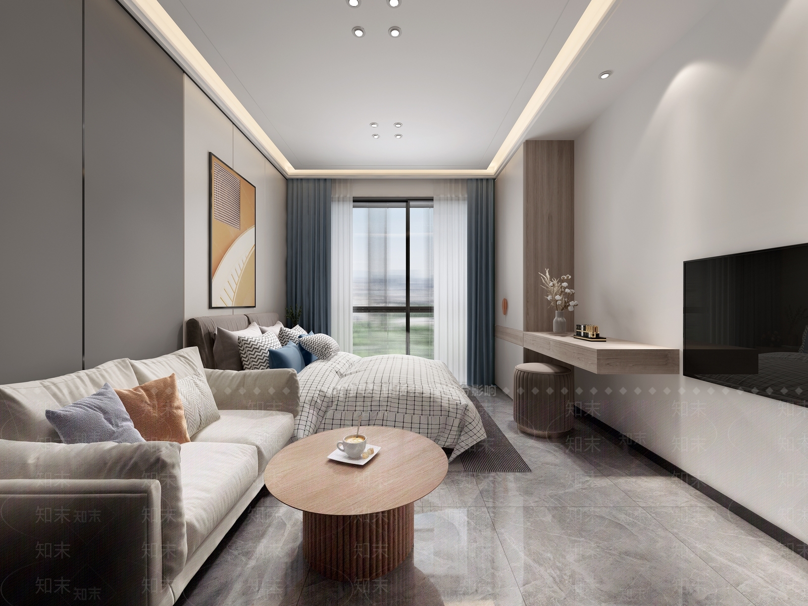 现代单身公寓3D模型下载【ID:1106711430】