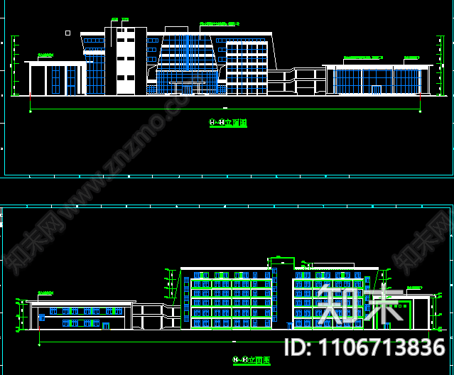 公司办公楼CAD建筑图施工图下载【ID:1106713836】