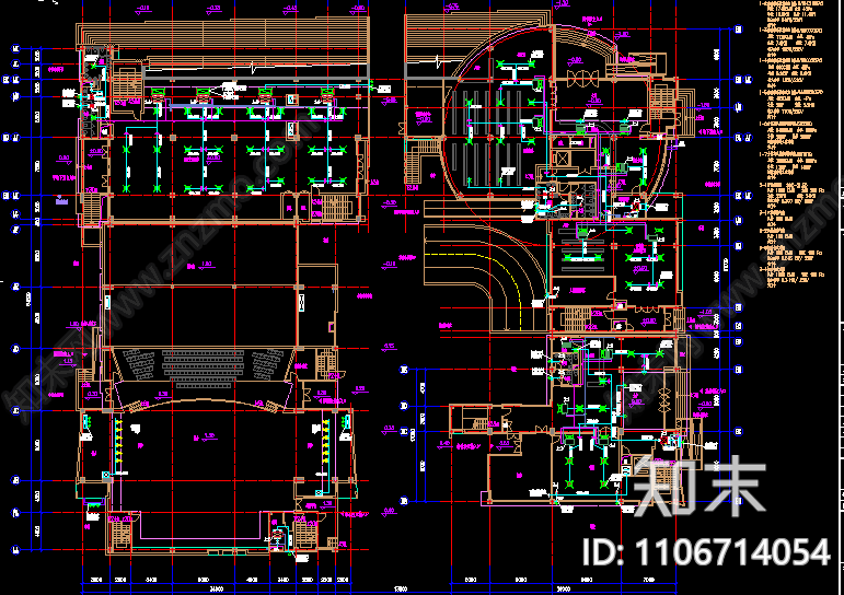 中央空调系统设计CAD施工图下载【ID:1106714054】