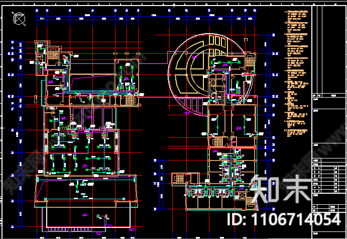 中央空调系统设计CAD施工图下载【ID:1106714054】