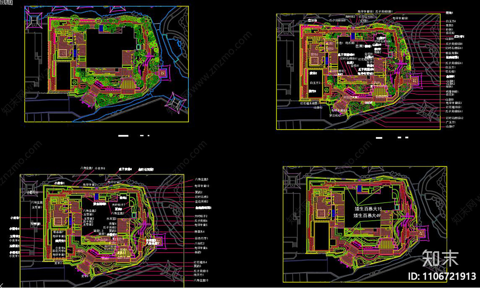 中式私家豪宅庭院景观设计施工图下载【ID:1106721913】