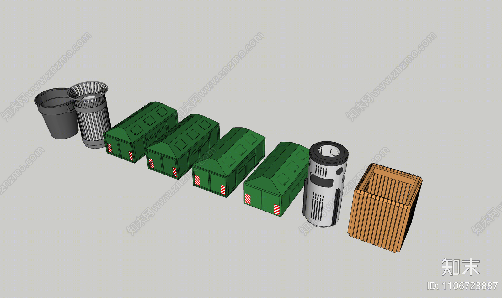 现代垃圾桶SU模型下载【ID:1106723887】