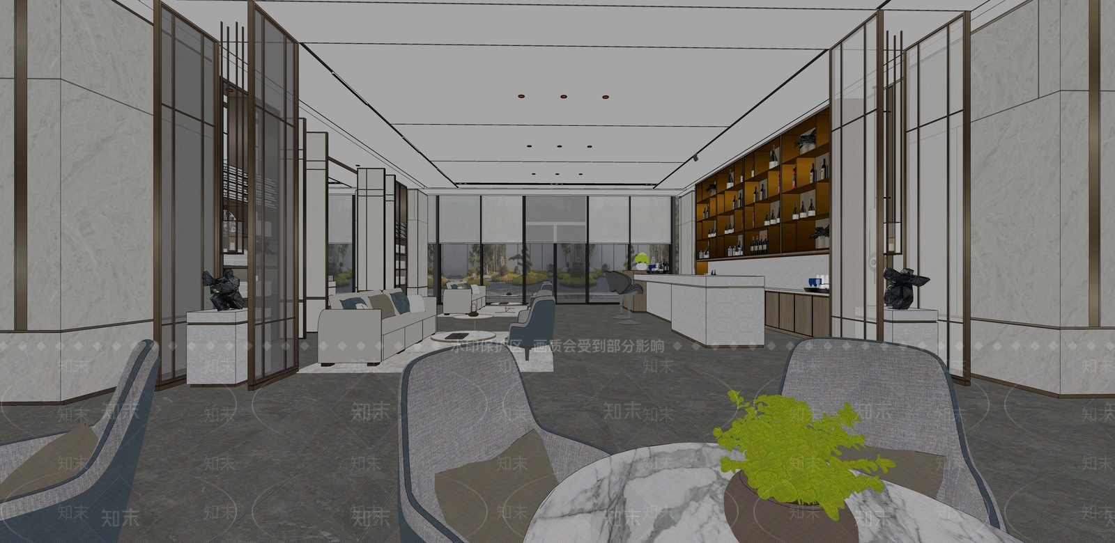 现代售楼处内部SU模型下载【ID:1106741538】