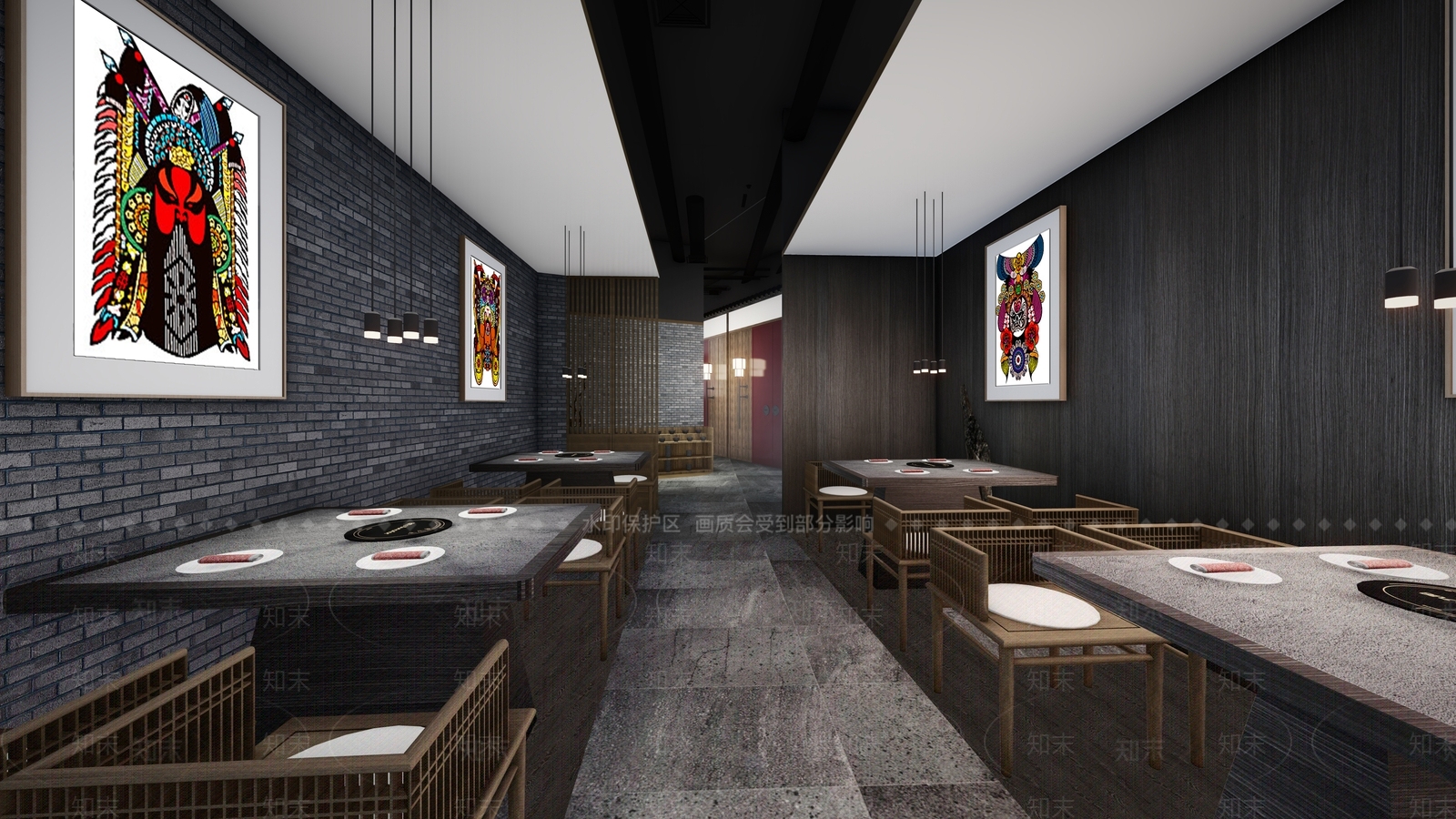 中式火锅店SU模型下载【ID:1106742299】