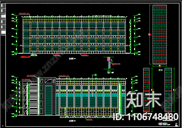 佳和学校男生宿舍楼1号建筑施工图cad施工图下载【ID:1106748480】