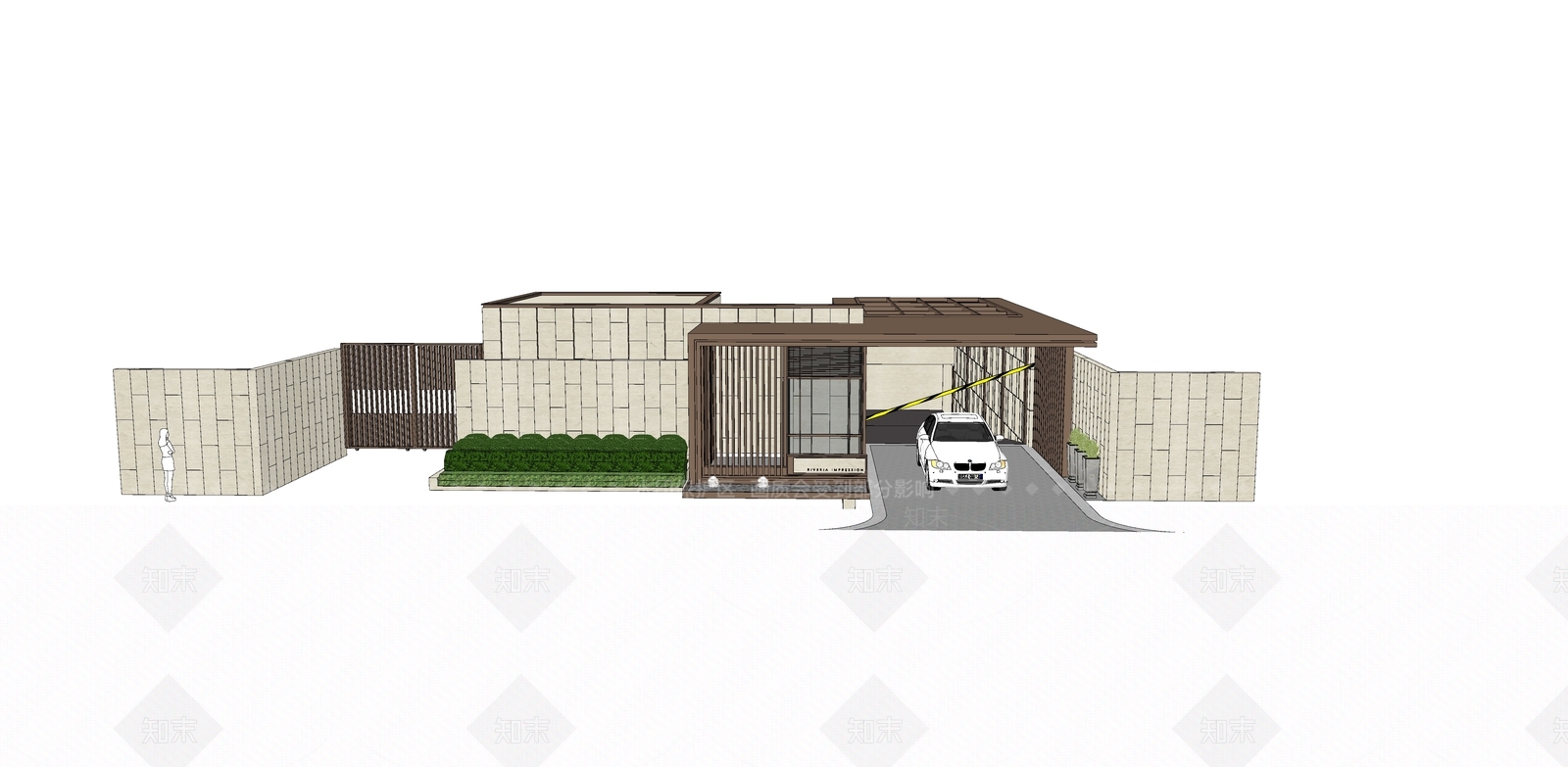 现代车库入口大门SU模型下载【ID:1106753943】