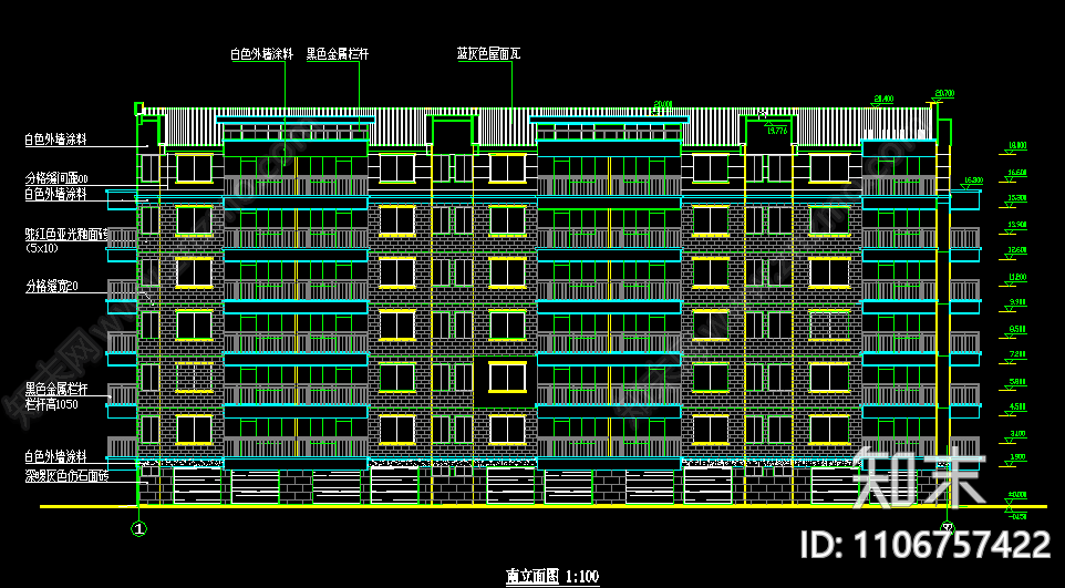 精美小区住宅楼六层住宅施工图下载【ID:1106757422】