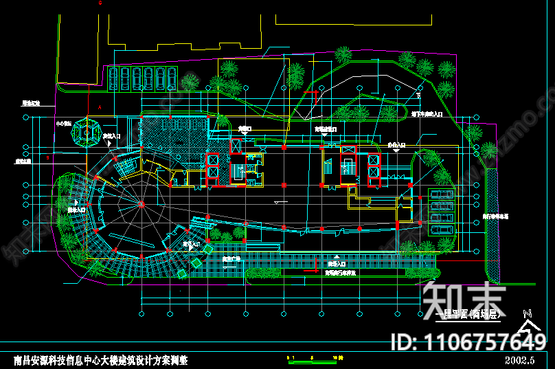 高层办公大楼CAD方案施工图下载【ID:1106757649】