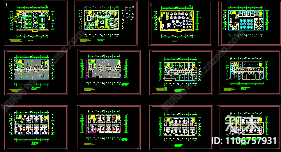 宾馆装饰平面图施工图下载【ID:1106757931】