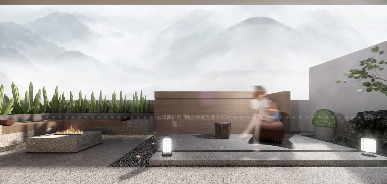 现代别墅阳台SU模型下载【ID:1106768577】