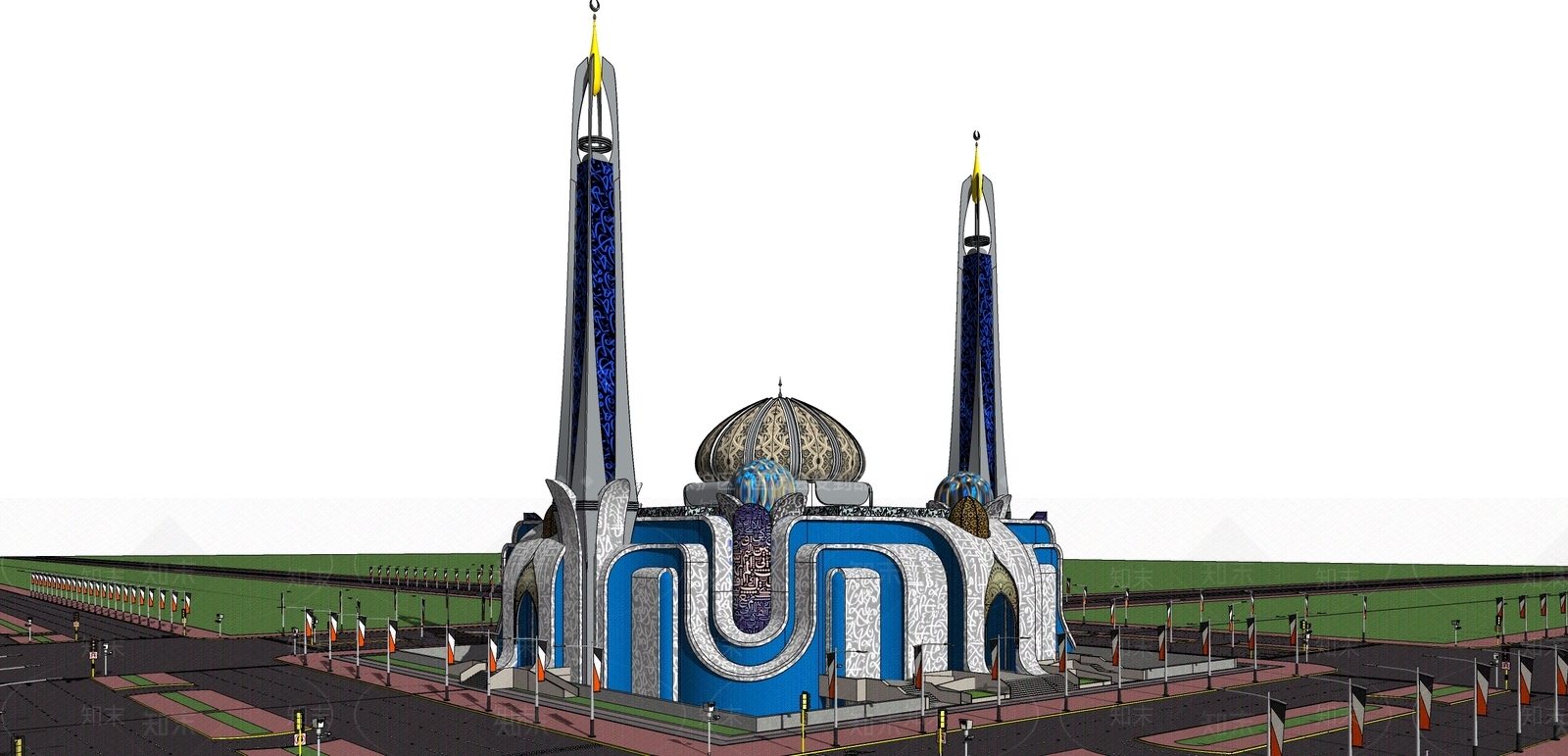 欧式教堂建筑SU模型下载【ID:1106769474】