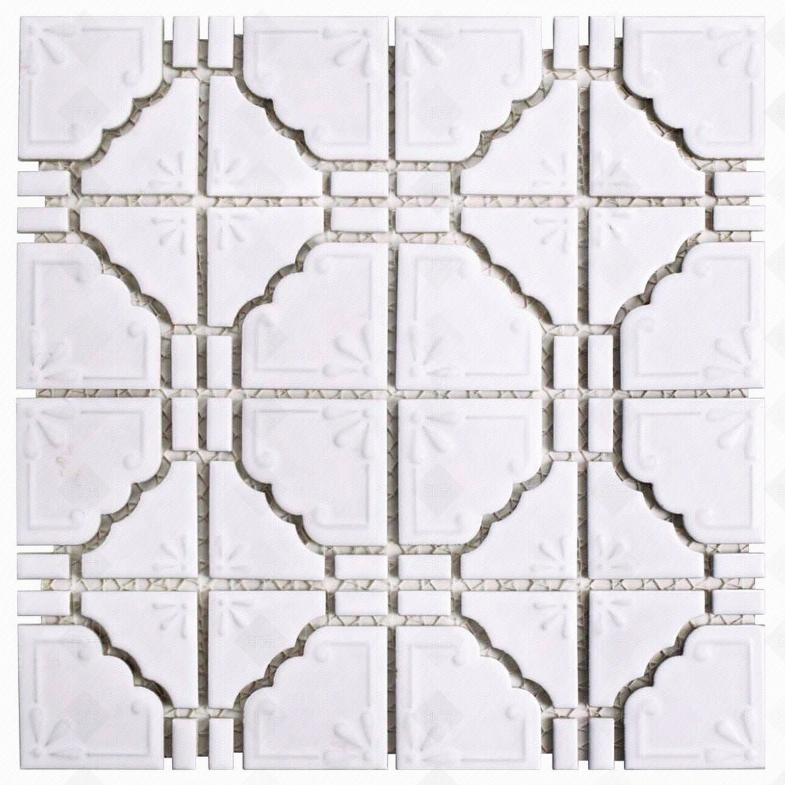 月光光泽白色瓷砖拼花贴图下载【ID:1106772926】
