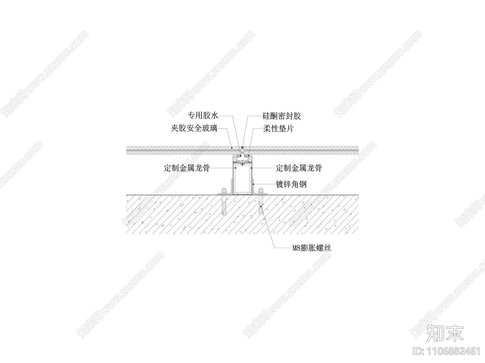 玻璃地坪节点图cad施工图下载【ID:1106882461】