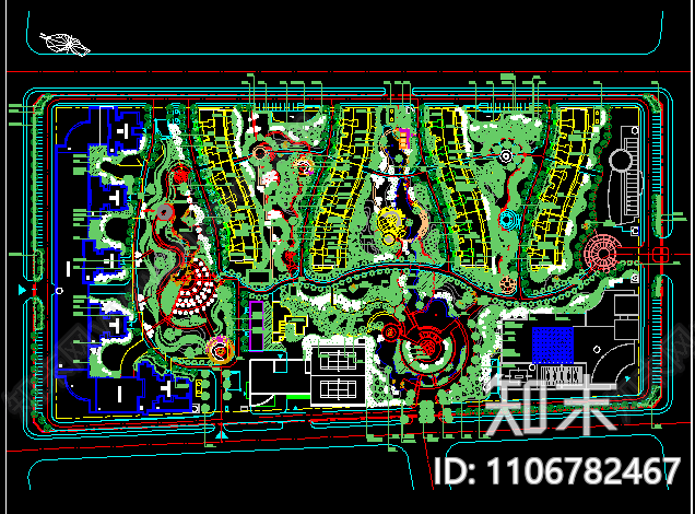 综合小区景观平面cad施工图下载【ID:1106782467】