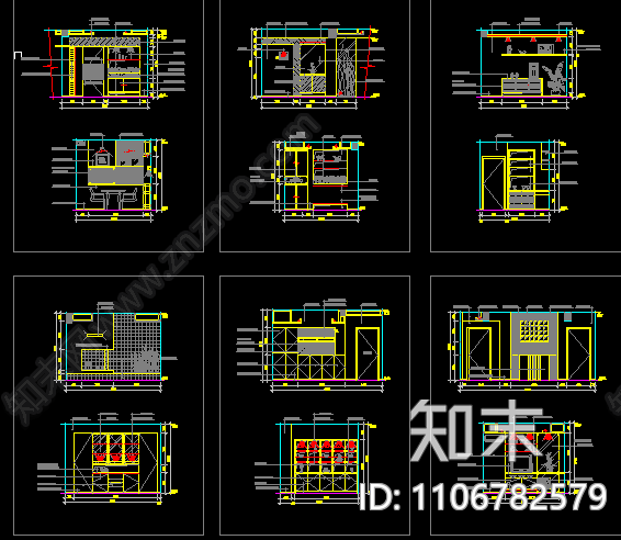 家装餐厅cad图纸cad施工图下载【ID:1106782579】