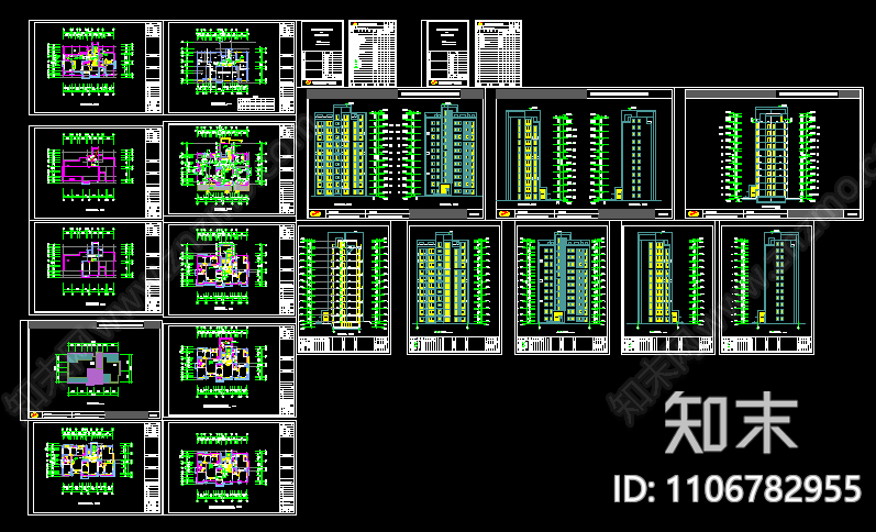 小高层住宅CAD建筑图施工图下载【ID:1106782955】