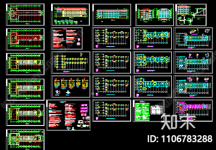 中学教学楼cad施工图下载【ID:1106783288】