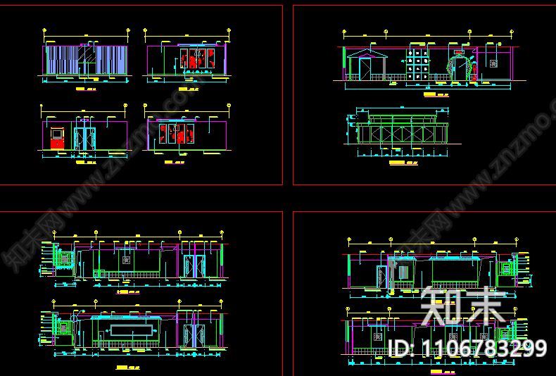 五星级会所茶吧装修cad图纸cad施工图下载【ID:1106783299】
