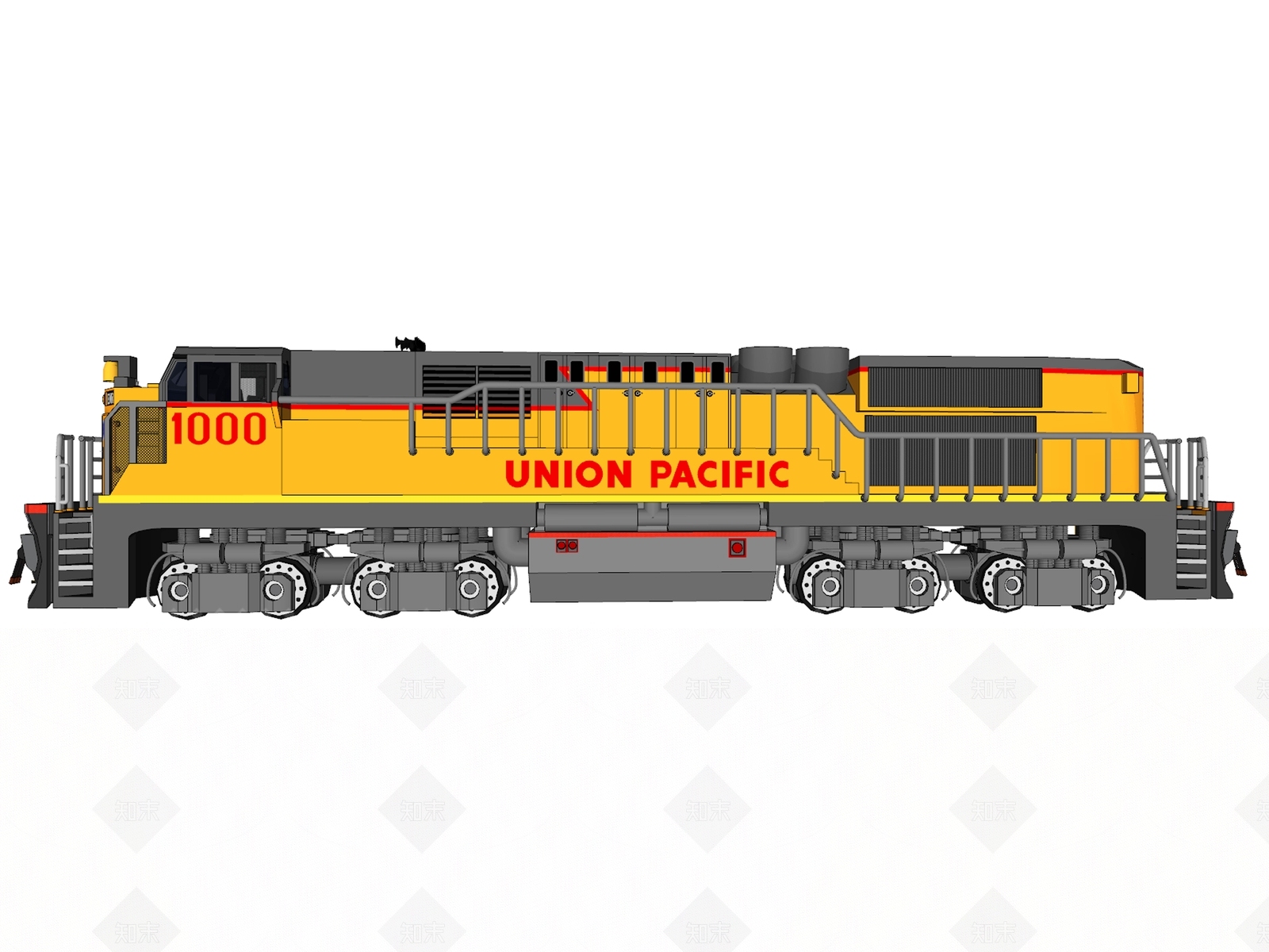 现代老式火车头SU模型下载【ID:1106784998】