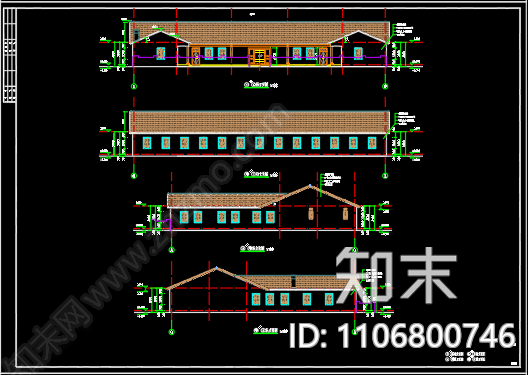 乡情馆大伙房建筑施工图cad施工图下载【ID:1106800746】