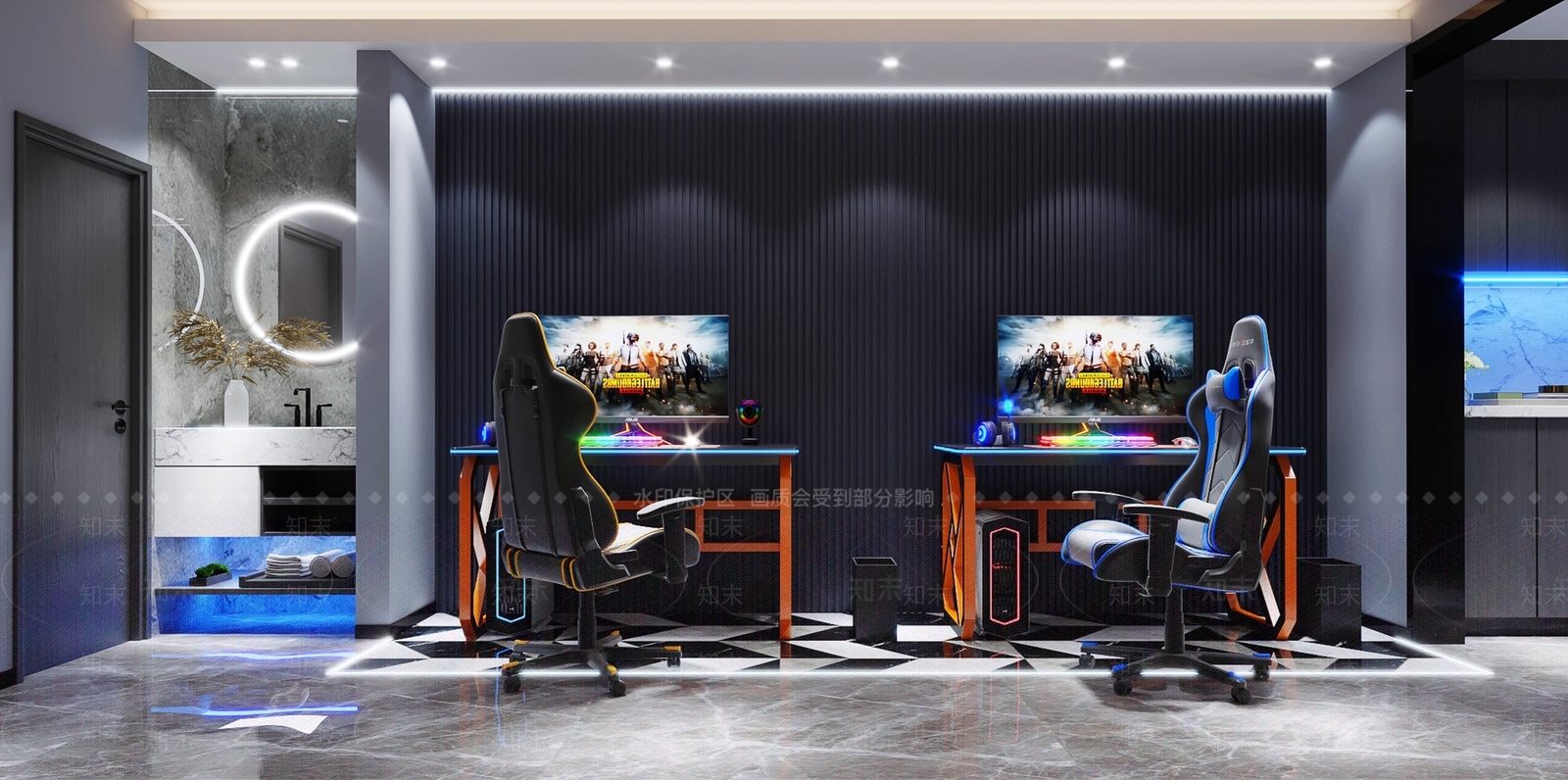 现代电竞房3D模型下载【ID:1106810173】
