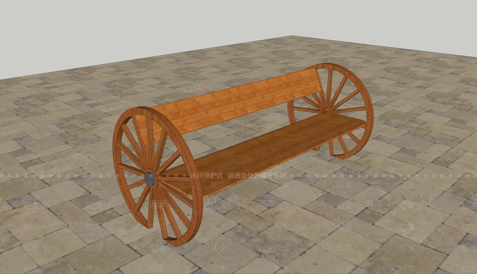 中式乡村景观座椅SU模型下载【ID:1106810928】