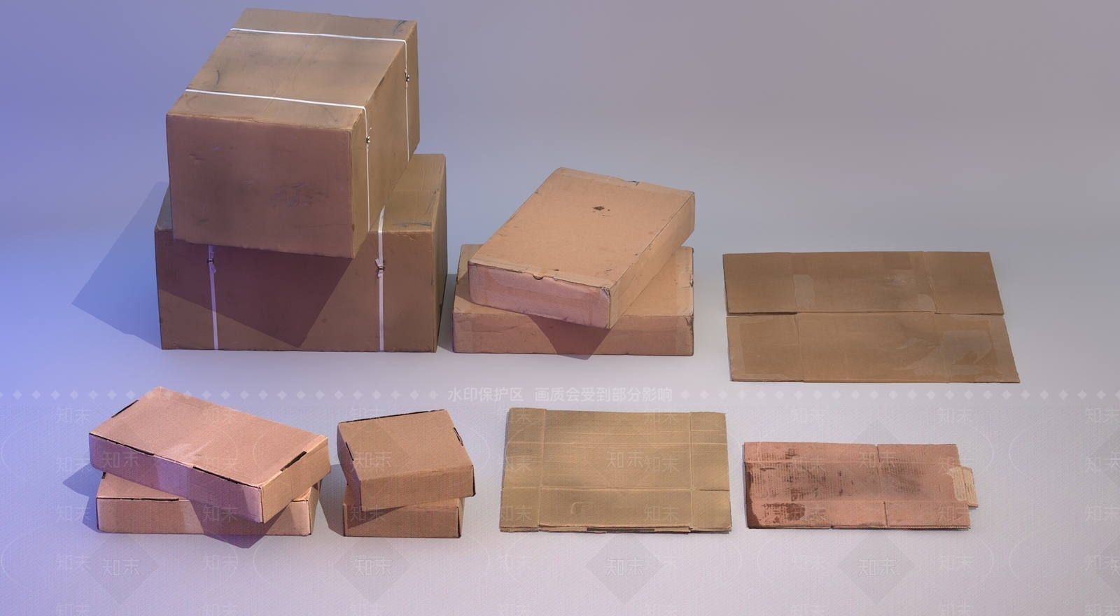 现代纸箱子3D模型下载【ID:1106818816】