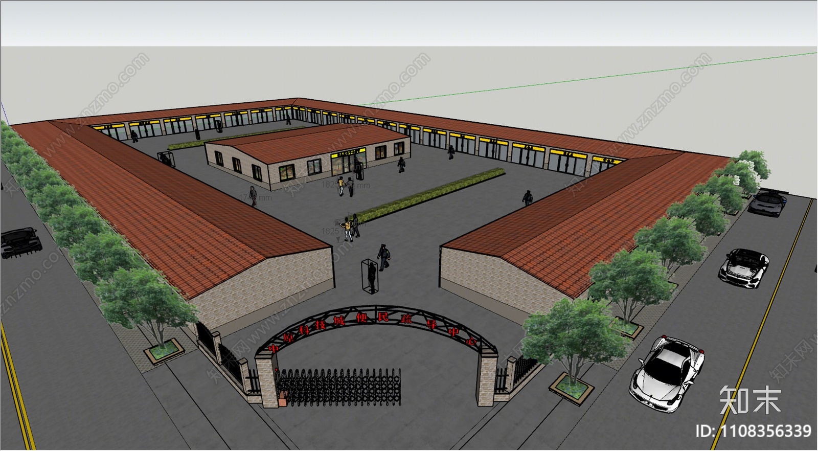 现代商业建筑SU模型下载【ID:1108356339】