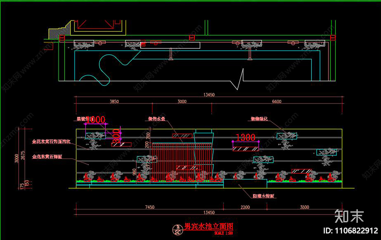 休闲会所平立面图CADcad施工图下载【ID:1106822912】