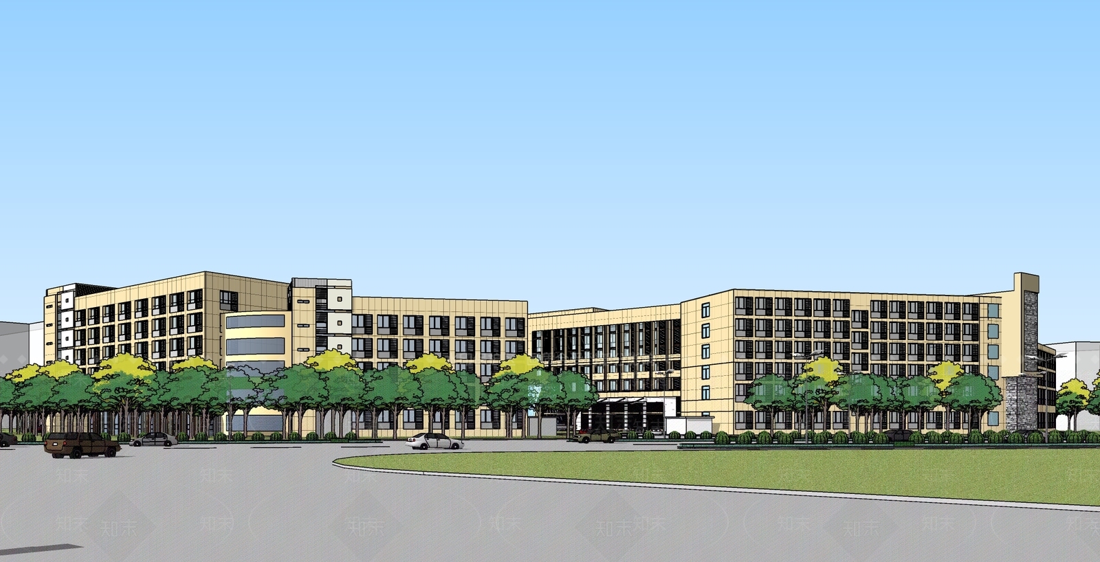 现代医疗建筑SU模型下载【ID:1106904895】