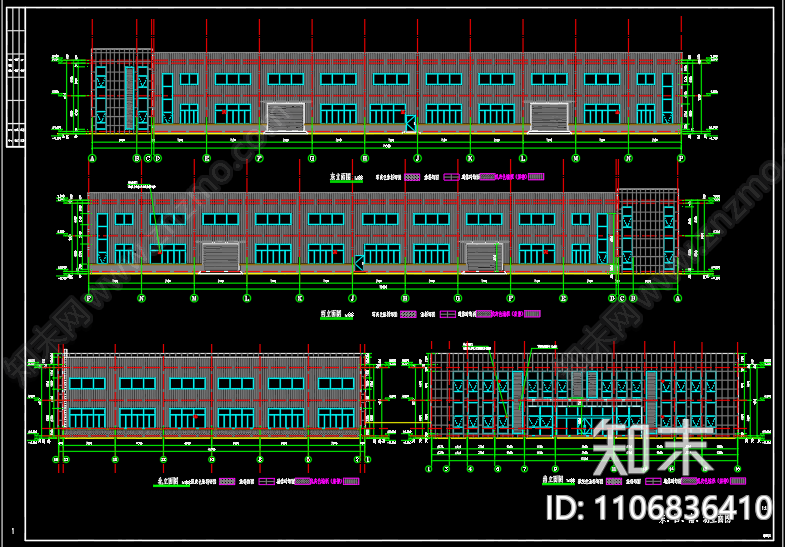 标准化厂房建筑图施工图施工图下载【ID:1106836410】