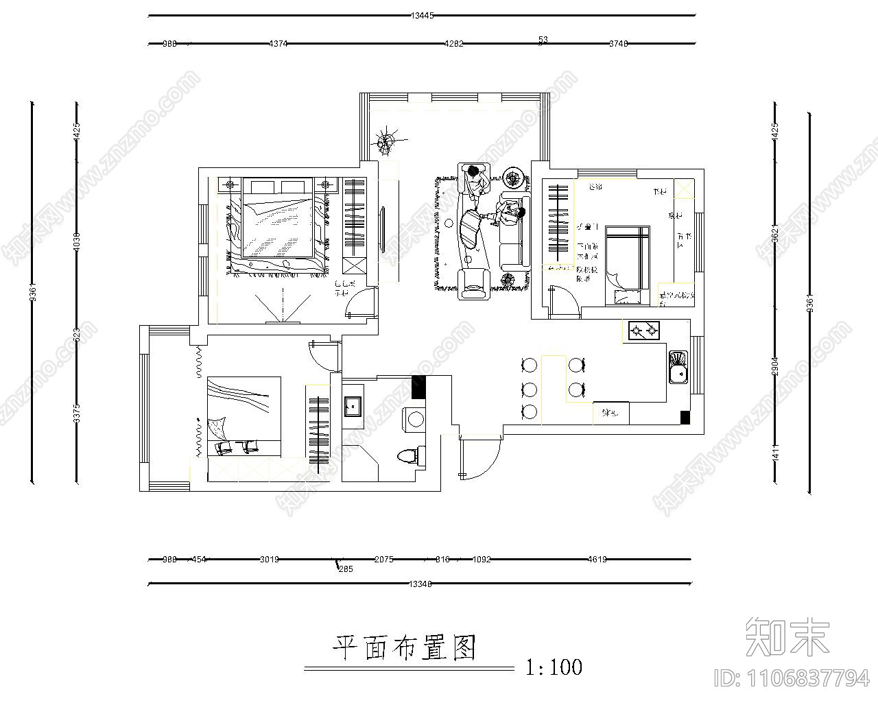 吉粮康郡cad施工图下载【ID:1106837794】