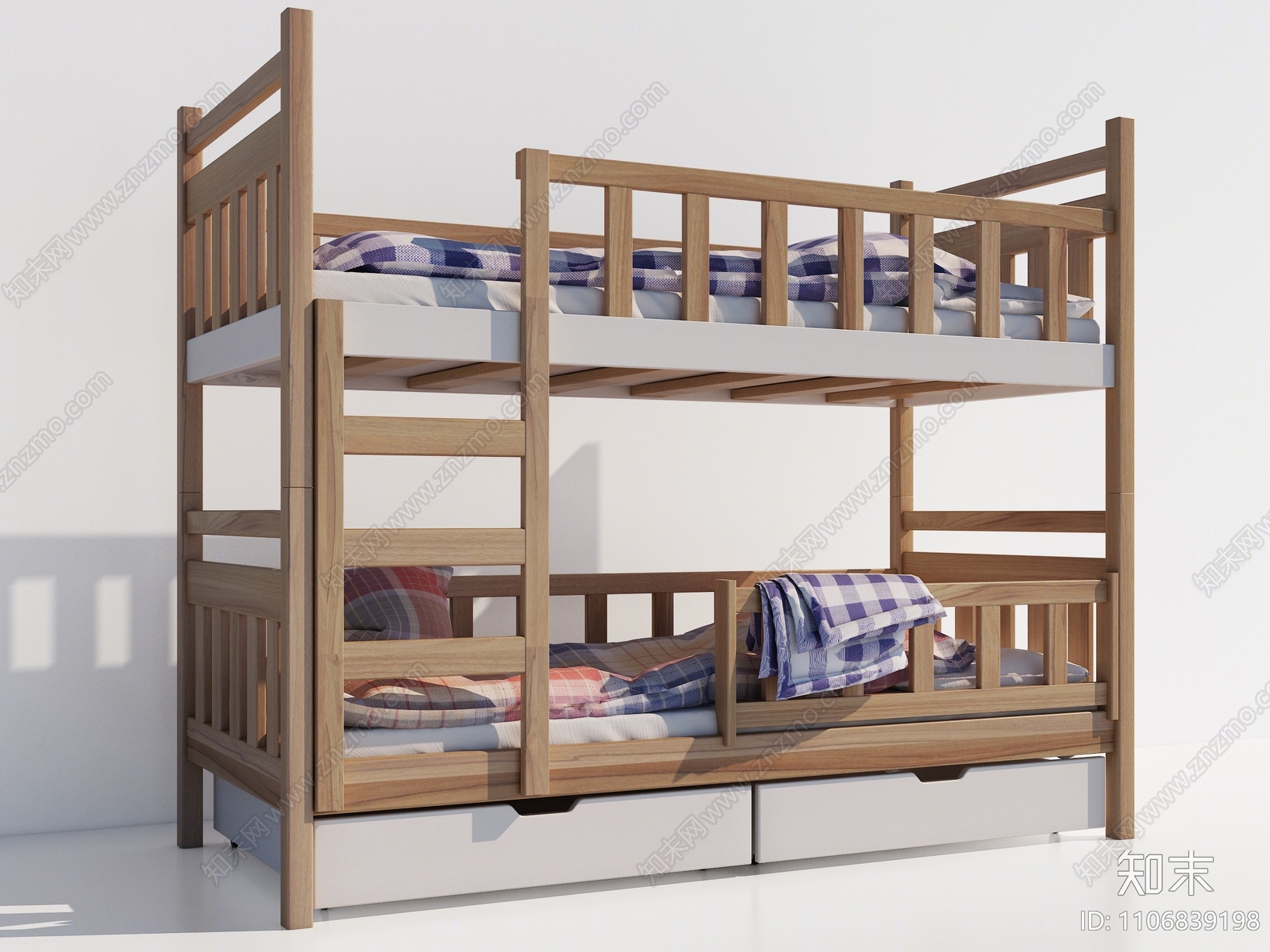 现代儿童双层床3D模型下载【ID:1106839198】