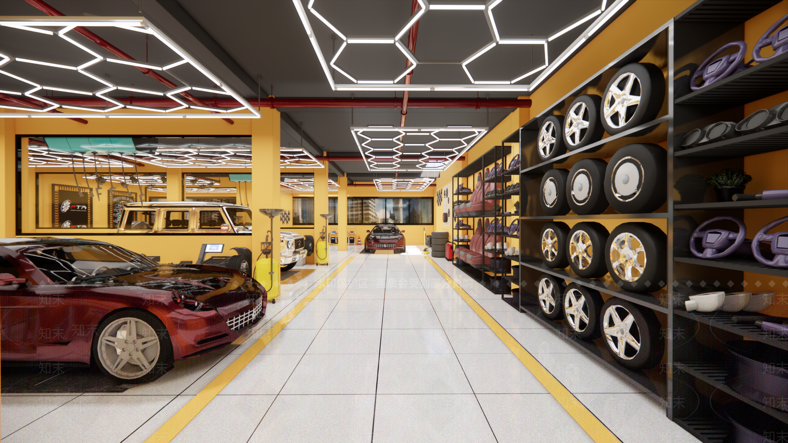 现代汽车修理店SU模型下载【ID:1106844504】