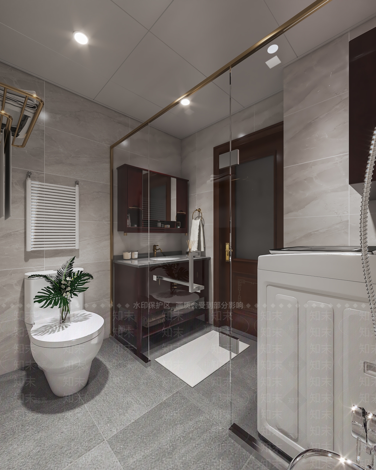 中式卫生间3d模型下载