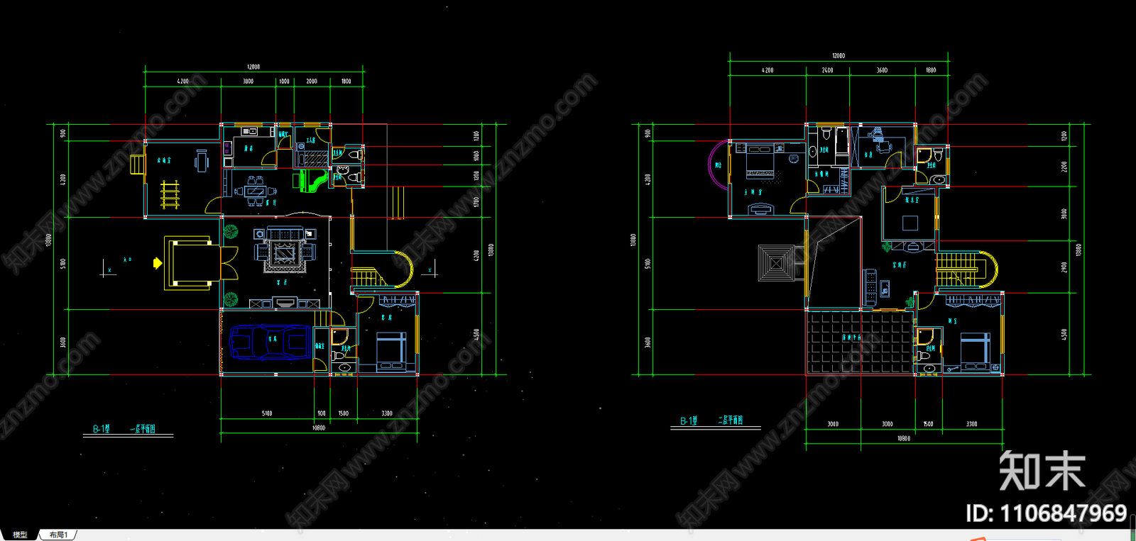 独立别墅方案图cad施工图下载【ID:1106847969】