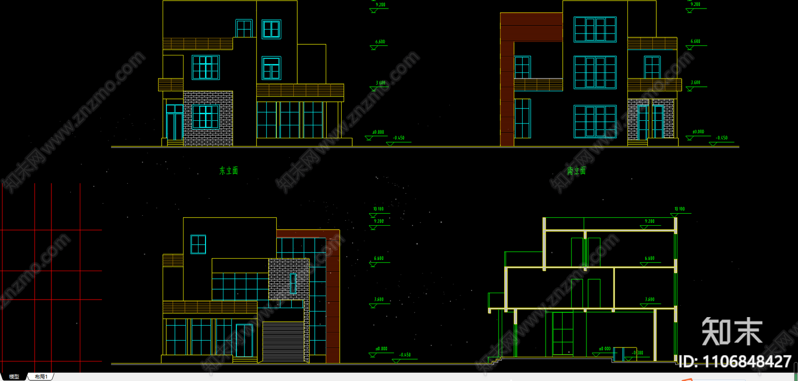 独立别墅平立剖方案图施工图下载【ID:1106848427】