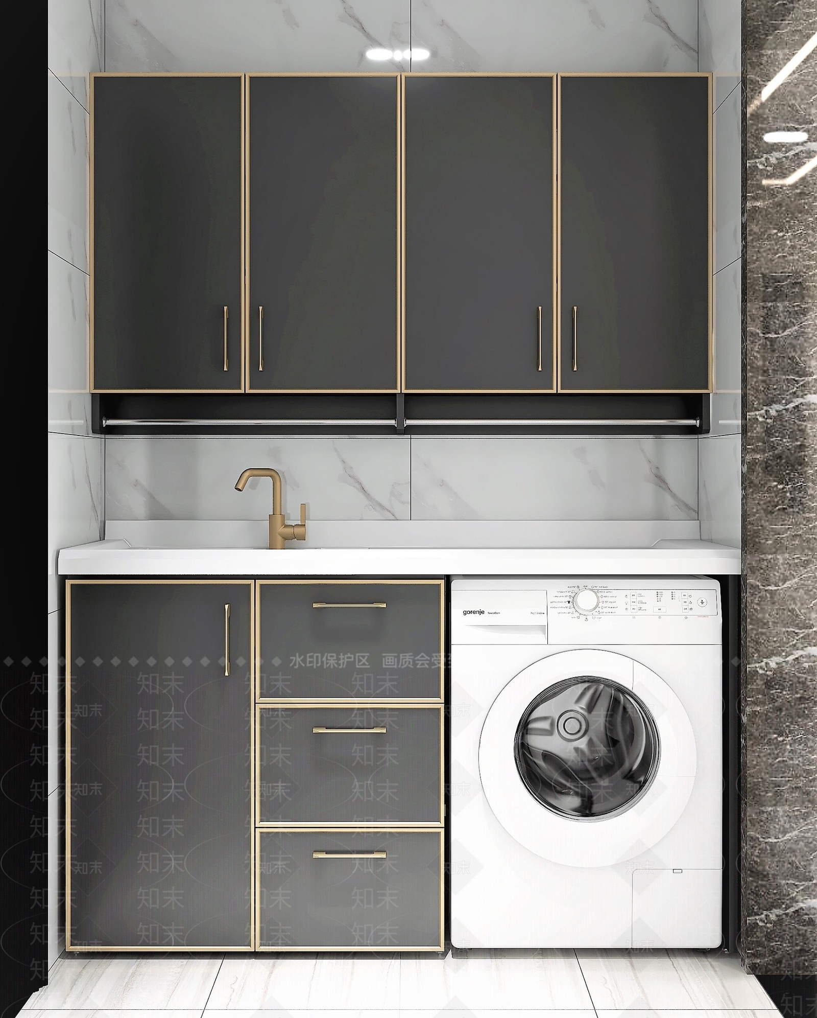 现代阳台洗衣柜3D模型下载【ID:1106848563】