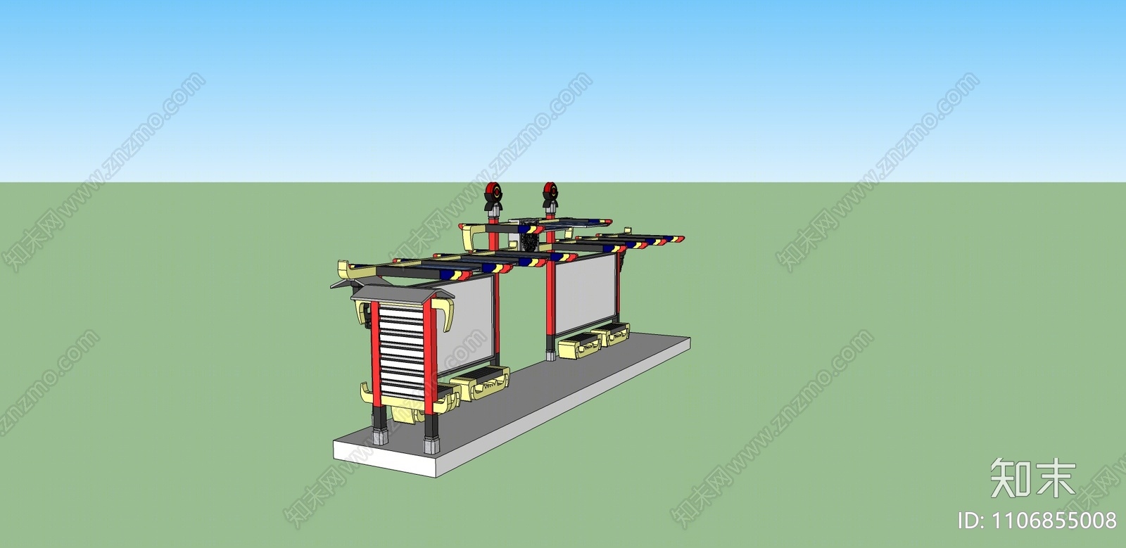 现代公交站台SU模型下载【ID:1106855008】