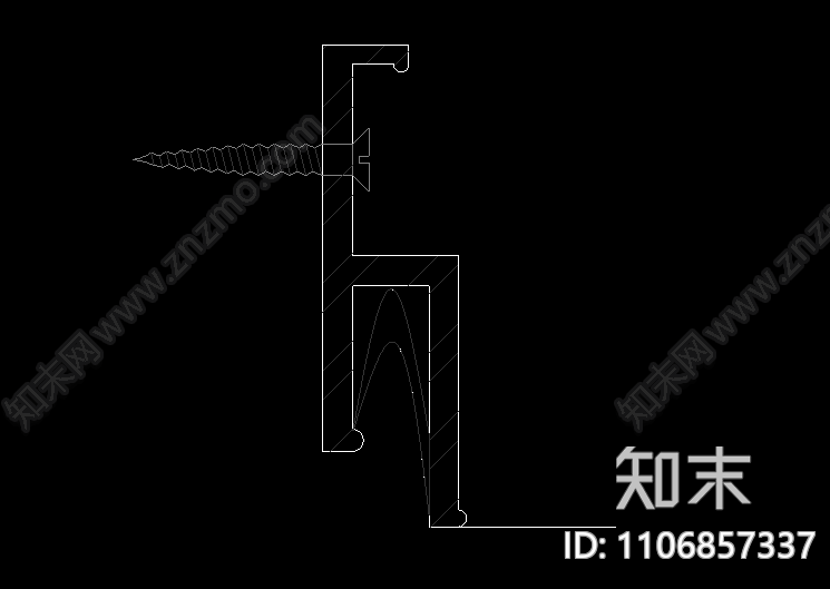 天花龙骨五金挂件cad施工图下载【ID:1106857337】