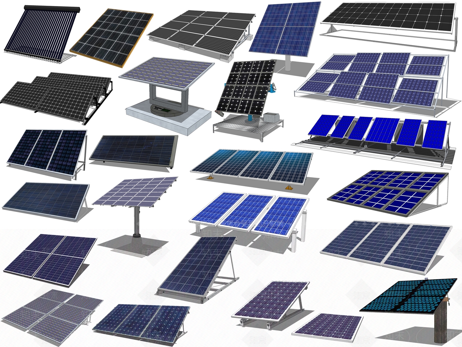 现代太阳能板SU模型下载【ID:1106860396】