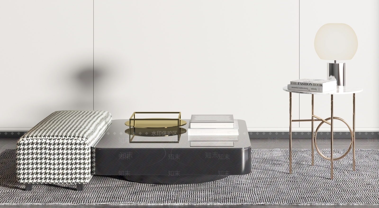 现代茶几边几组合3D模型下载【ID:1106861239】