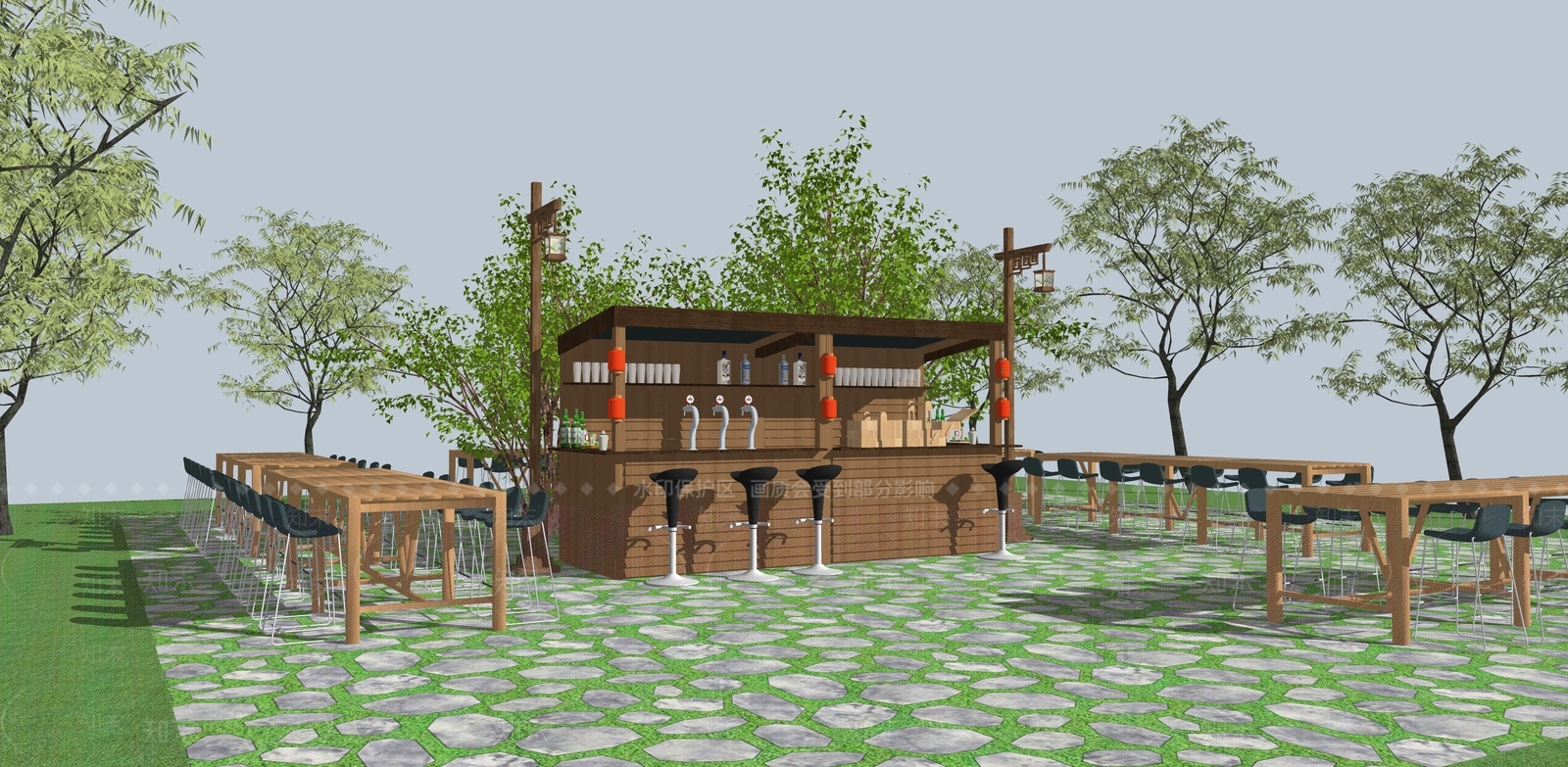 中式商业外摆SU模型下载【ID:1106895528】