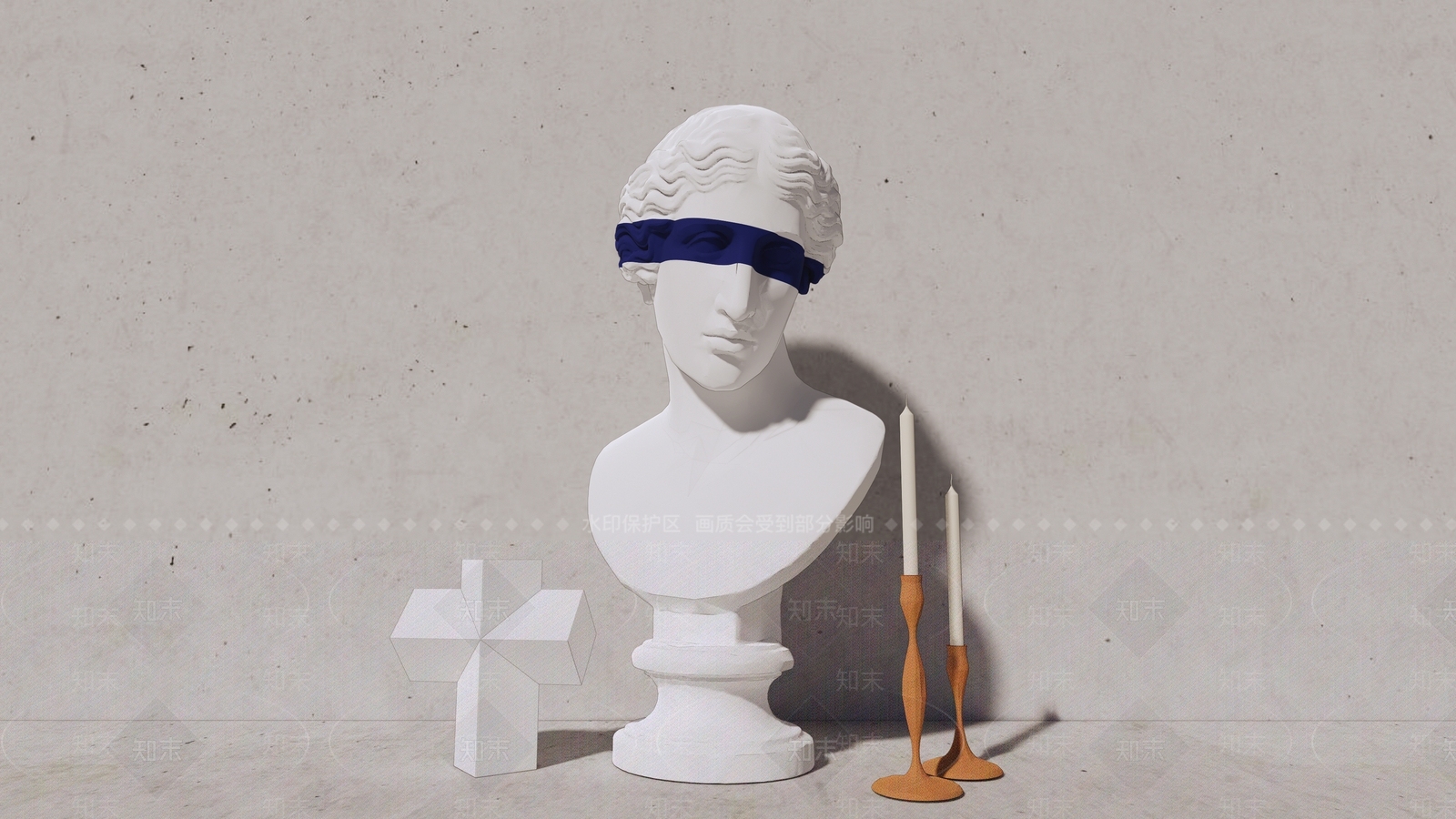 现代石膏像雕塑SU模型下载【ID:1106871912】